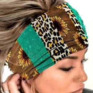 🔴 Boho Sunflower & Animal Print Headband